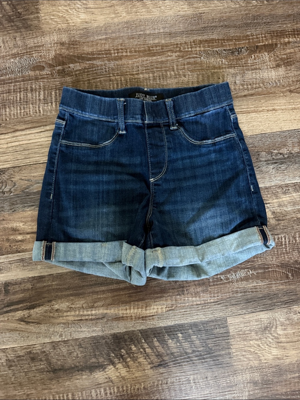Judy Blue Dark Indigo Roll-Cuff Denim Shorts